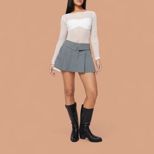 NEW LIONESS grey utility pleated mini skirt. Size S